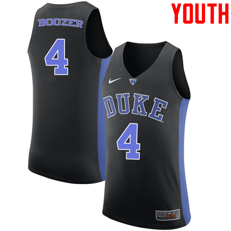 Youth #4 Carlos Boozer Duke Blue Devils College Basketball Jerseys-Black
